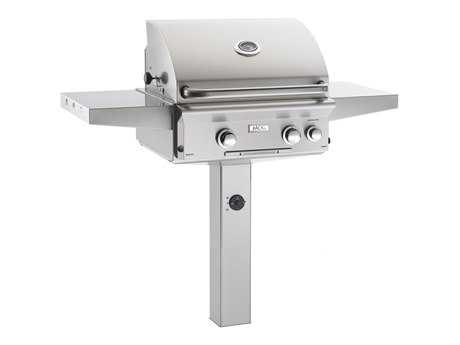 AOG L Series Post Mount 24'' BBQ Grill with Rotisserie and Back Burner