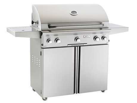 AOG L Series Portable 36'' On Cart BBQ Grill with Rotisserie Back Burner & Side Burner