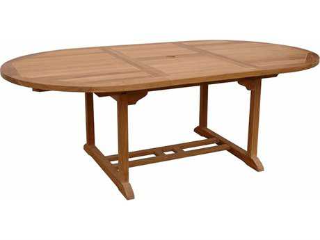 Anderson Teak Bahama Natural 63-87''W x 47''D Oval Extension Dining Table