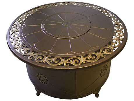 AZ Patio Heaters Round Cast Aluminum Decorative Firepit In Bronze
