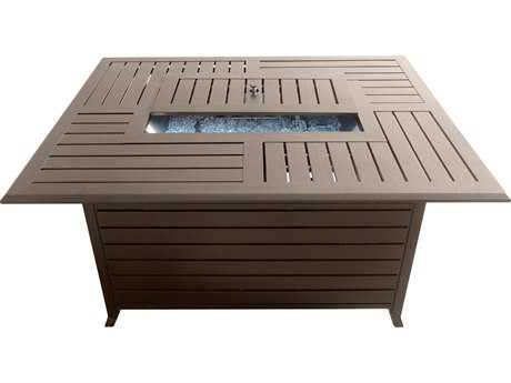 AZ Patio Heaters Rectangular Slatted Aluminum Firepit