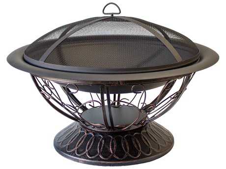 AZ Patio Heaters 30'' Wood Burning Firepit With Scroll Design
