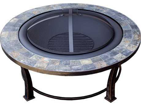 AZ Patio Heaters 40'' Round Slate Top Wood Burning Firepit