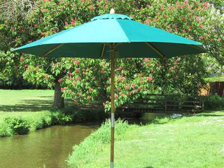 Bambrella Sirocco Wood 10' Round Pulley Lift Umbrella