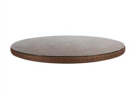 Cast Classics Dorsai Wicker 96 x 48 Rectangular Solid Table Top with Umbrella Hole