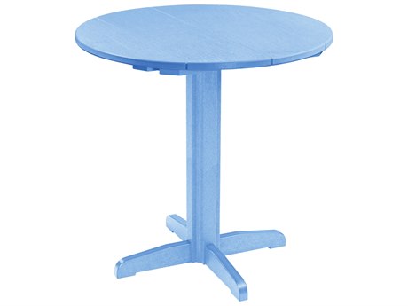 C.R. Plastic Generation Recycled Plastic 40'' Wide Round Pedestal Bar Table