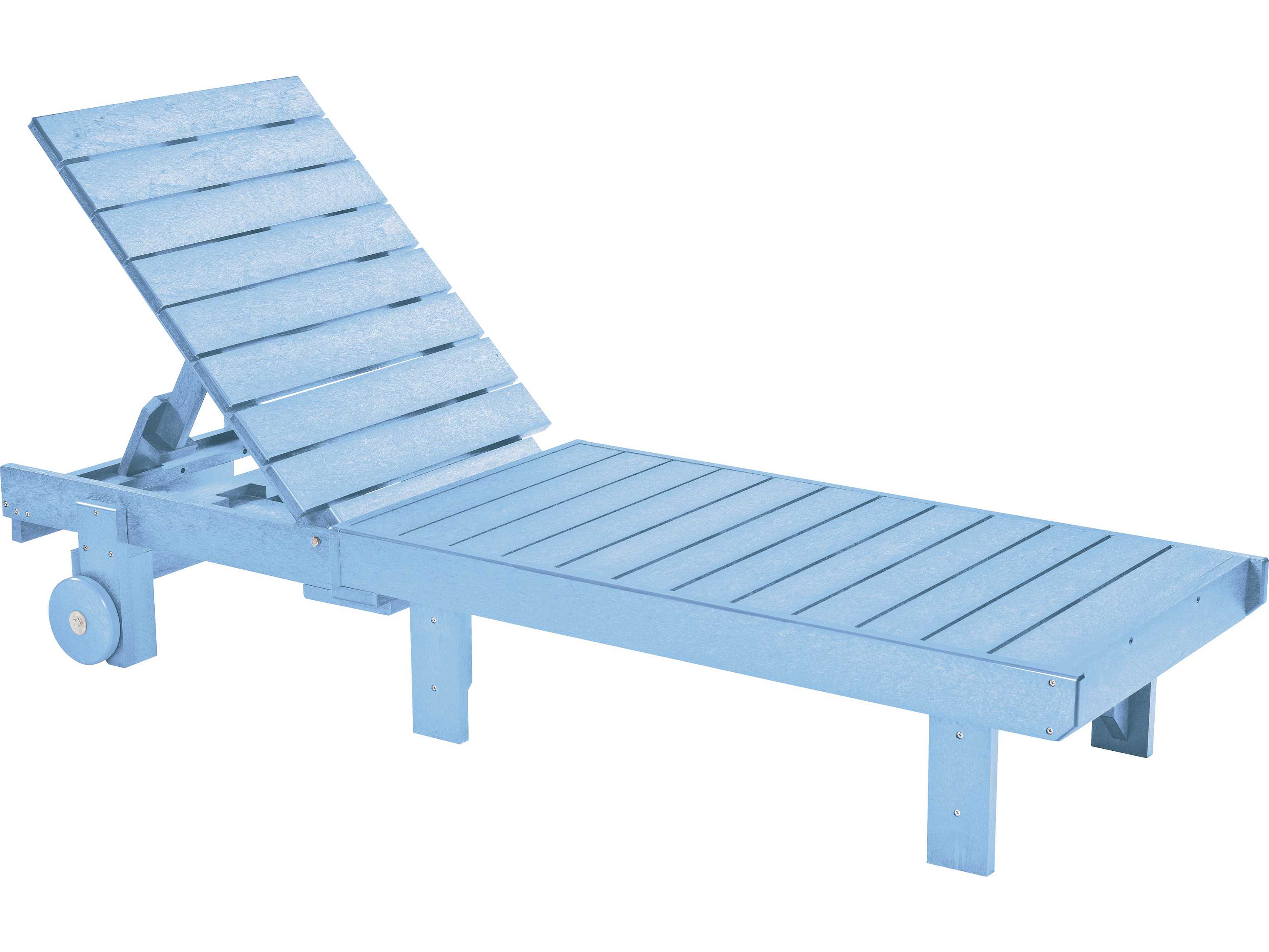 C.R. Plastic Generation Recycled Plastic Chaise Lounge with wheels L78