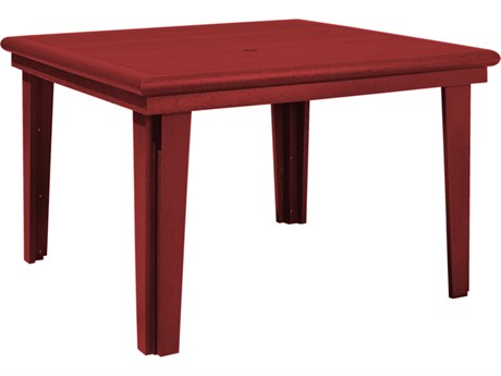 C.R. Plastic Generation Recycled Plastic 47'' Wide Square Dining Table with Umbrella Hole