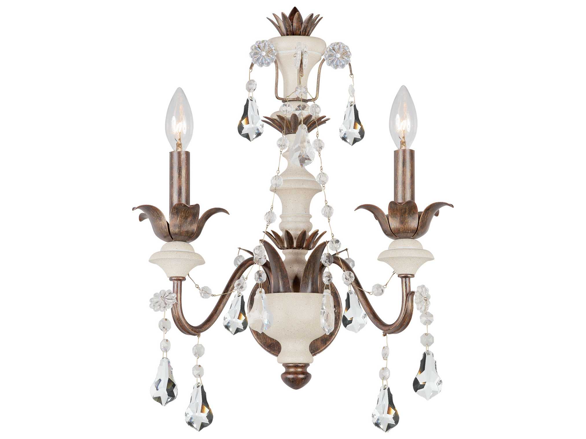Crystorama Malibu English Bronze Two-Light Wall Sconce 9252-EB