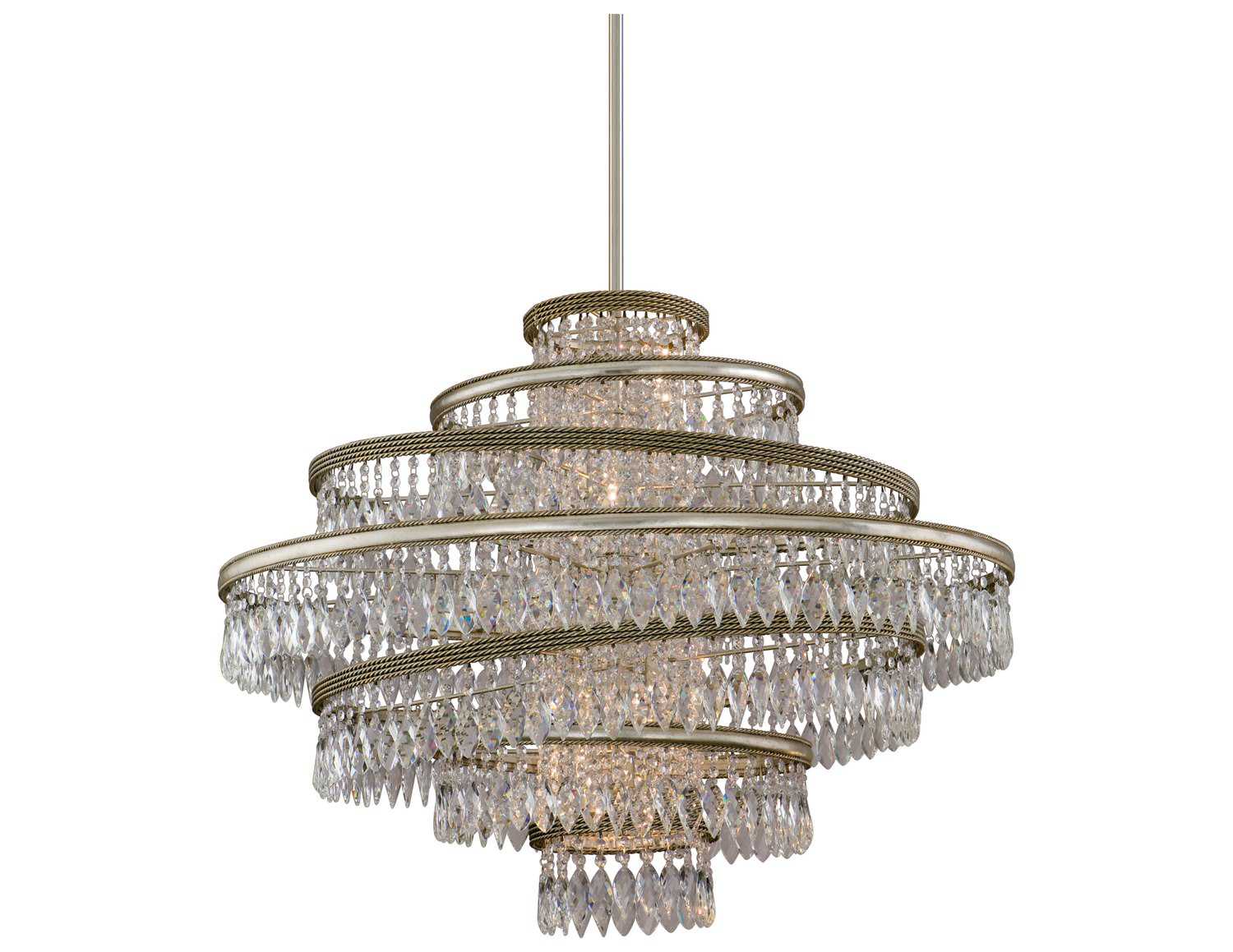 Corbett Lighting Diva FiveLight Silver Leaf Grand Chandelier 13246