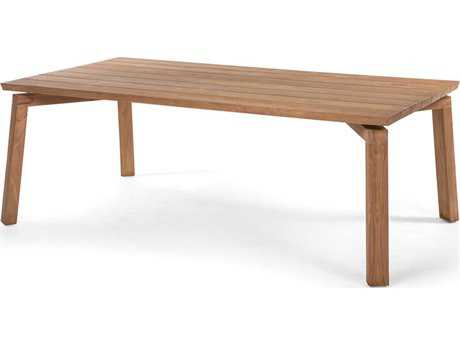 Caluco La.la. Natural Sanded Teak 84''W x 42''D Rectangular Dining Table