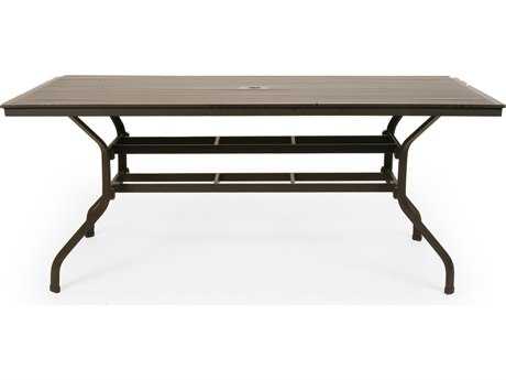 Caluco San Michelle Aluminum 72''W x 42''D Rectangular Dining Table with Umbrella Hole