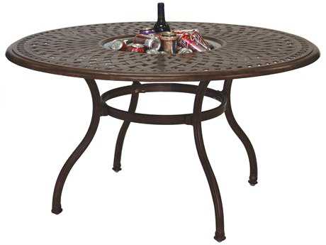 Darlee Outdoor Living Series 60 Cast Aluminum 52 Round Dining Table with Ice Bucket