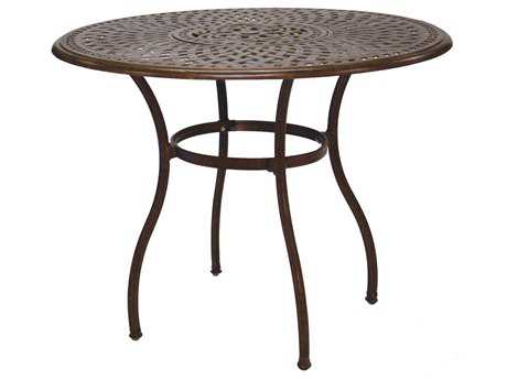 Darlee Outdoor Living Series 60 Cast Aluminum Material 52 Round Bar Table with Ice Bucket