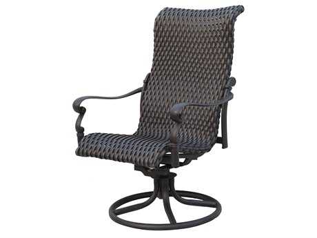 Darlee Outdoor Living Standard Victoria Wicker Espresso Swivel Rocker Chair