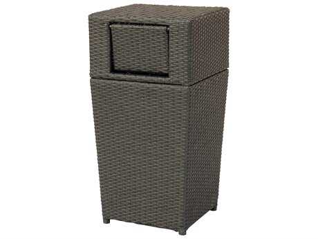 Darlee Outdoor Cast Aluminum Wicker Cappuccino Trash Receptacle