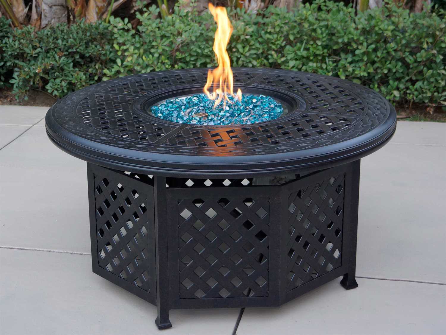 round propane fire pit table