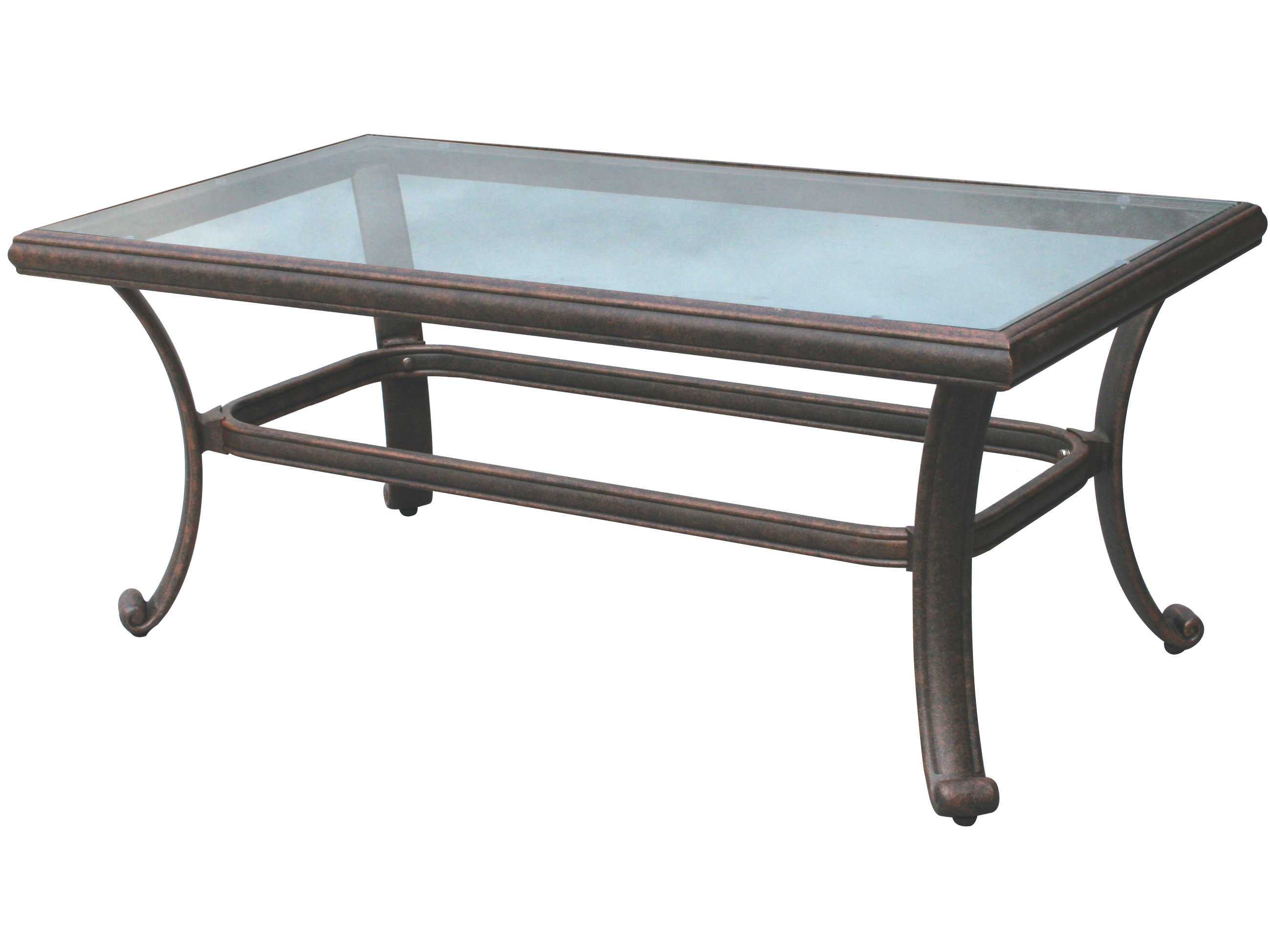 Darlee Outdoor Living Glass Top Aluminum Antique Bronze 24L x 42W