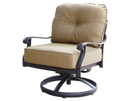 Darlee Outdoor Living Elisabeth Cast Aluminum Antique Bronze Swivel Rocker Club Chair