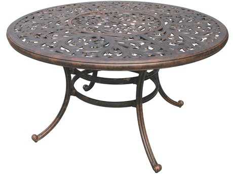Darlee Outdoor Living Series 80 Cast Aluminum Antique Bronze 52 Round Dining Table with Ice Bucket