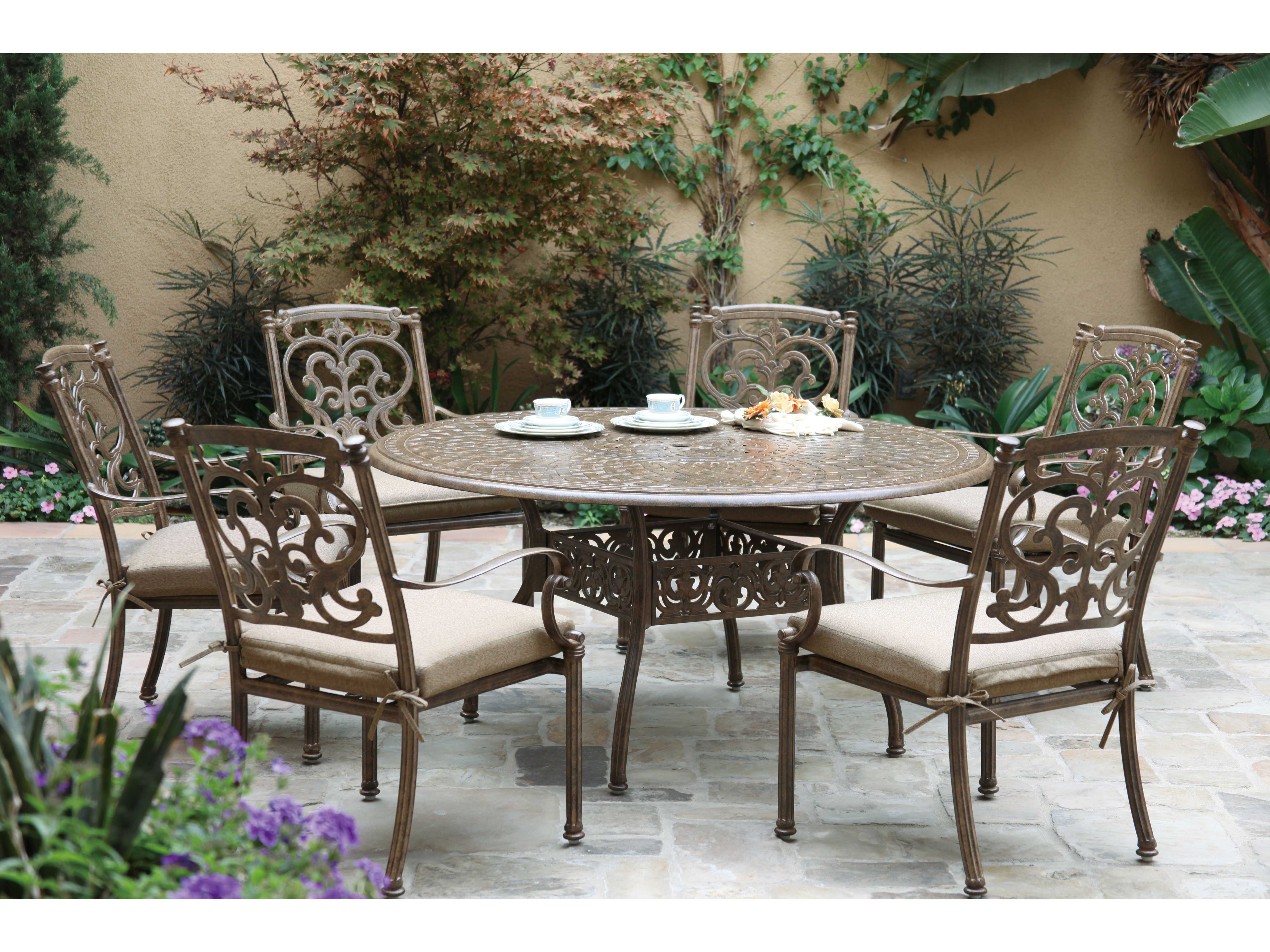 Darlee Outdoor Living Series 60 Cast Aluminum 59 Round ...