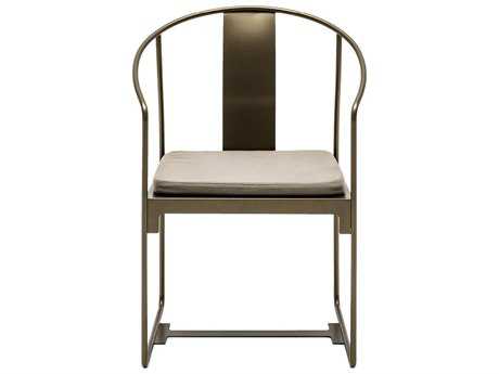 Driade Mingx Steel Cushion Bronze Dining Arm Chair