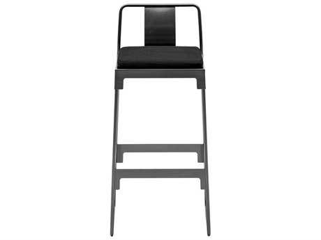 Driade Mingx Steel Cushion High Stool With Back In Black