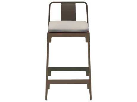 Driade Mingx Steel Cushion Low Stool With Back In Bronze