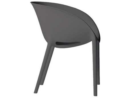 Driade Soft Egg Polypropylene Monobloc Stackable Armchair in Grey (Sold in Four)