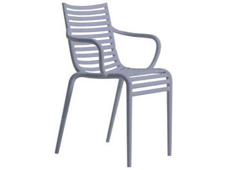 Driade Pip-e Polypropylene Monobloc Stackable Armchair in Lavender Grey