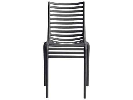 Driade Pip-e Polypropylene Monobloc Stackable Chair in Dark Grey (Sold in Four)