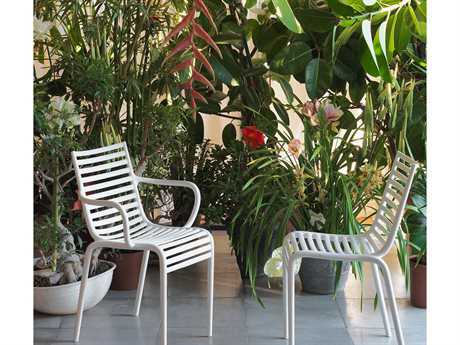 Driade Pip-e Polypropylene Monobloc Dining Chair Set in White