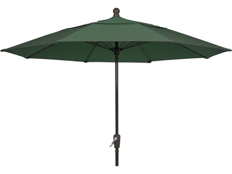 Fiberbuilt Umbrellas Terrace Quick Ship 9 Foot Wide Crank Lift Push Button Tilt Umbrella