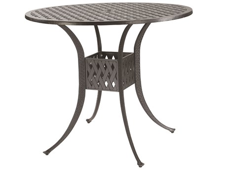 GenSun Coordinate Cast Aluminum 42 Round Bar Table with Umbrella Hole