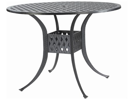 GenSun Coordinate Cast Aluminum 48 Round Bar Table with Umbrella Hole