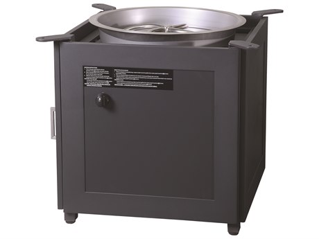GenSun Modano Aluminum 24 Square Gas Fire Pit Casual Height Base