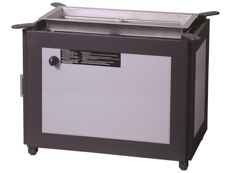 GenSun Modano Aluminum 33 x 19 Rectangular Gas Fire Pit Casual Height Base