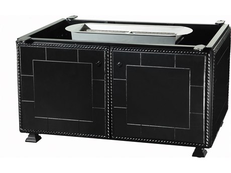 GenSun Paradise Aluminum 48 x 29 Rectangular Gas Fire Pit Dining Height Base