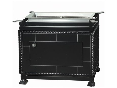 GenSun Paradise Aluminum 33 x 19 Rectangular Gas Fire Pit Dining Height Base