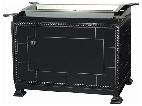 GenSun Paradise Aluminum 33 x 19 Rectangular Gas Fire Pit Casual Height Base