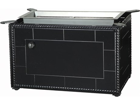 GenSun Paradise Aluminum 33 x 19 Rectangular Gas Fire Pit Chat Height Base