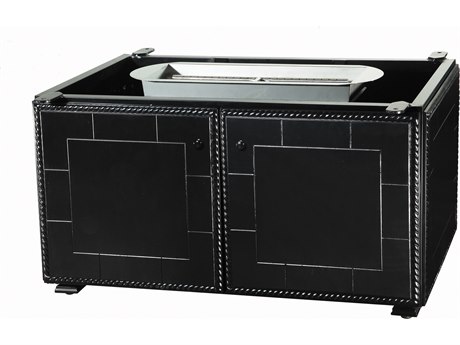 GenSun Paradise Aluminum 48 x 29 Rectangular Gas Fire Pit Casual Height Base