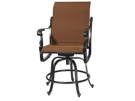 GenSun Florence Padded Sling Cast Aluminum Swivel Rocking Balcony Stool