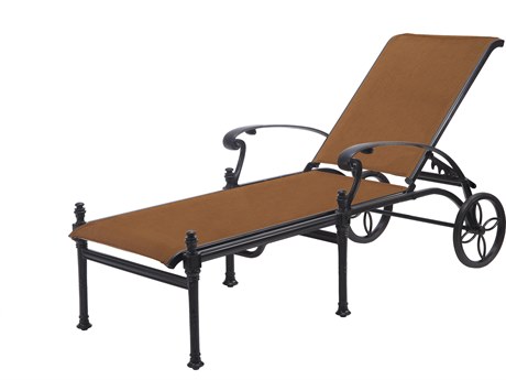 GenSun Florence Padded Sling Cast Aluminum Chaise Lounge