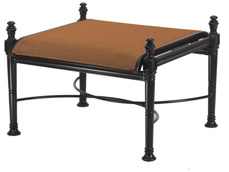 GenSun Florence Padded Sling Cast Aluminum Ottoman (Sold in 2)