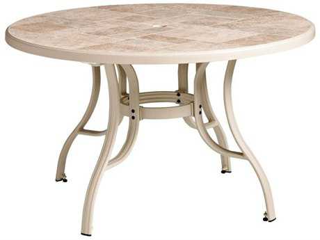 Grosfillex Toscana 48 Round Table with Metal Legs