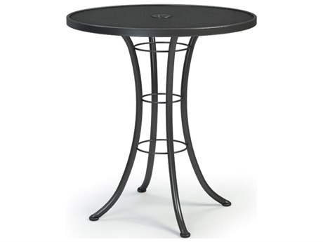 Homecrest Mesh Aluminum 36 Round Bar Table with Umbrella Hole