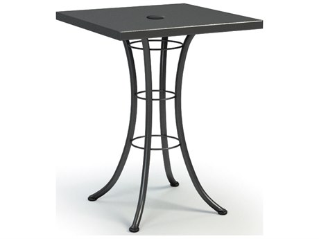 Homecrest Embossed Aluminum 30 Square Bar Table with Umbrella Hole