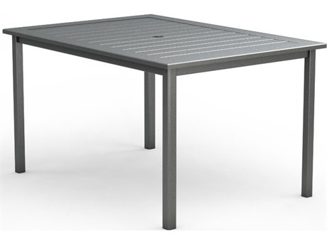 Homecrest Dockside Aluminum 44 x 62 Rectangular Counter Table with Umbrella Hole