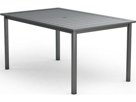 Homecrest Dockside Aluminum 44 x 70 Rectangular Counter Table with Umbrella Hole